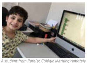 A student from Paraíso Colégio learning remotely
