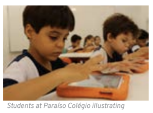 Students at Paraíso Colégio illustrating